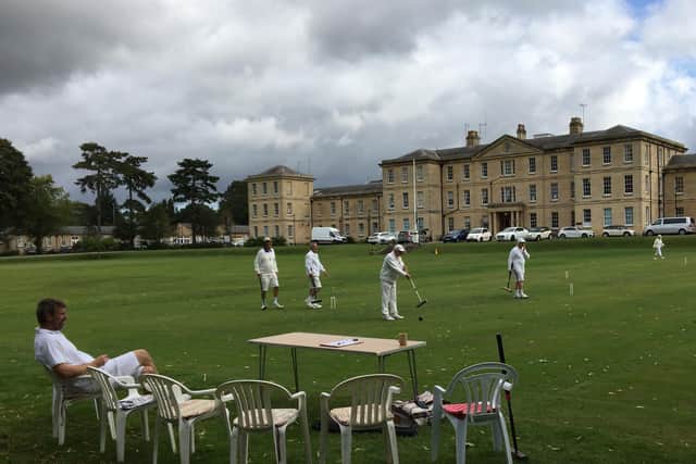A typical scene when Northampton Croquet Club plays at the Billing Road lawns by St Andrew's Hospital