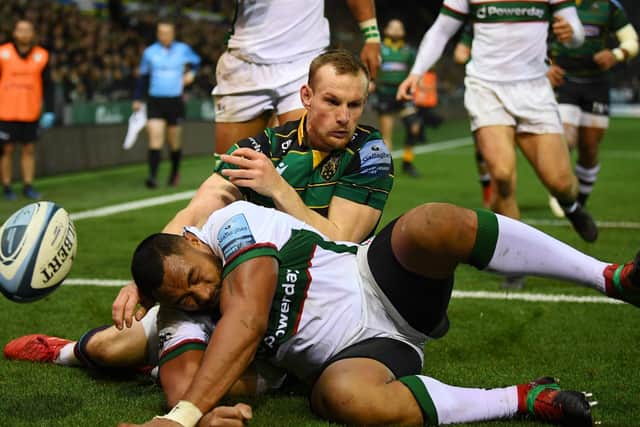 Rory Hutchinson tried to get to the ball first