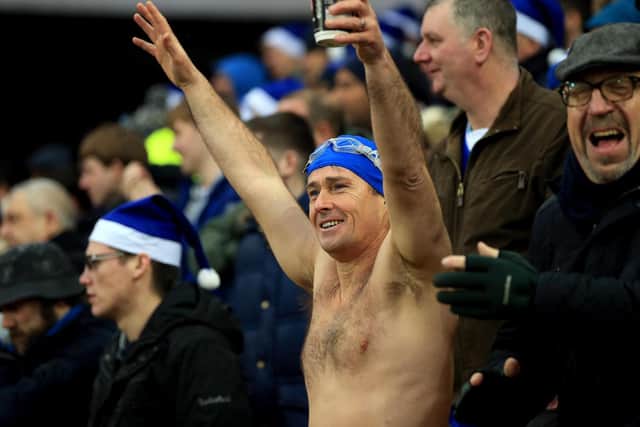 Mick Cullen has been wearing nothing but blue swimming trunks to Everton matches for the past five years.