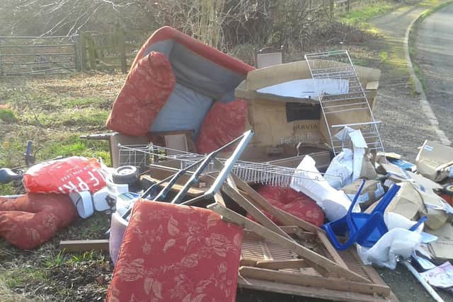 Jamie Cowell and Rocky Whitney were hired to dispose of this household waste - instead they dumped it at the side of a road.