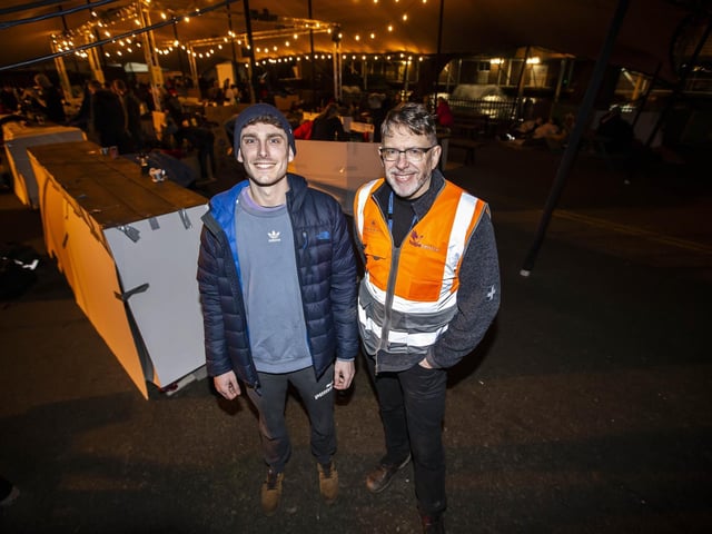 Pictured from left to right: Dom Rawlins (volunteer) and Robin Burgess (CEO of The Hope Centre)