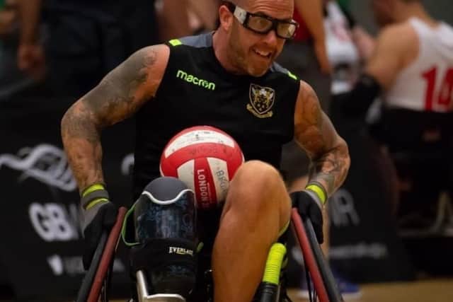 Gerry captains Northampton Saints wheelchair rugby team.