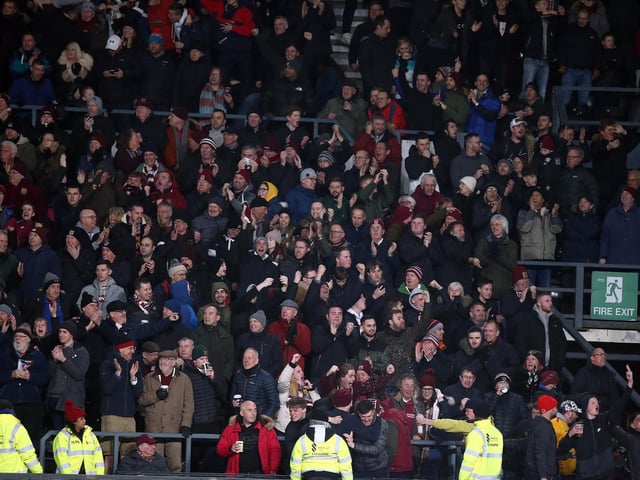 The Cobblers supporters at Pride Park