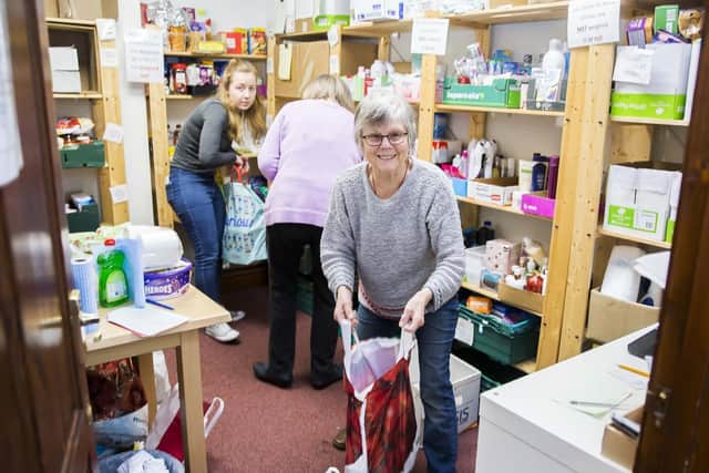 The foodbank started in 2012 with just three volunteers and now has about 40. File picture taken last February.
