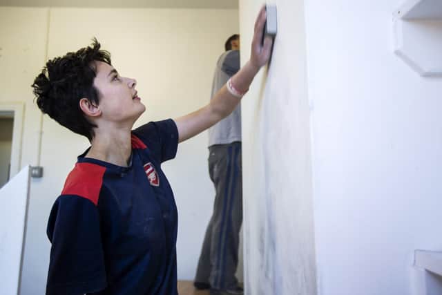 Volunteers pictured getting stuck in to decorating over the weekend