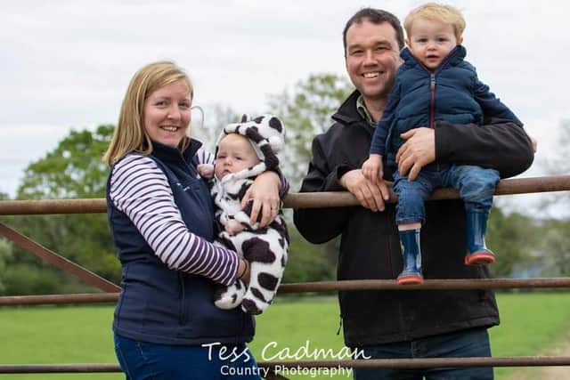 Milly and Andrew Fyfe pictured with their little boys called Angus and Dougie. Picture by Tess Cadman Photography
