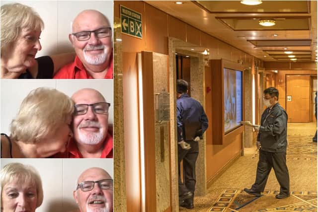 David and Sally Abel have spent the past 11 days in quarantine on board the Diamond Princess cruise ship.