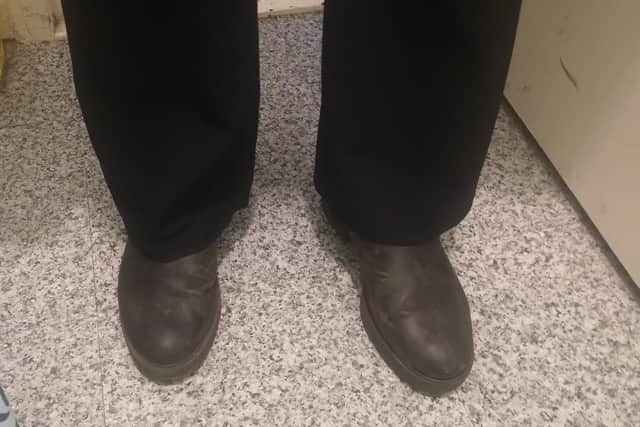 The boots that are being rejected by Northampton Academy.
