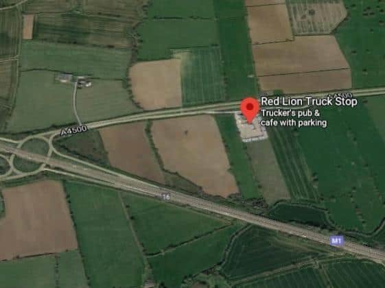 The site surrounds the Red Lion truck stop near junction 16