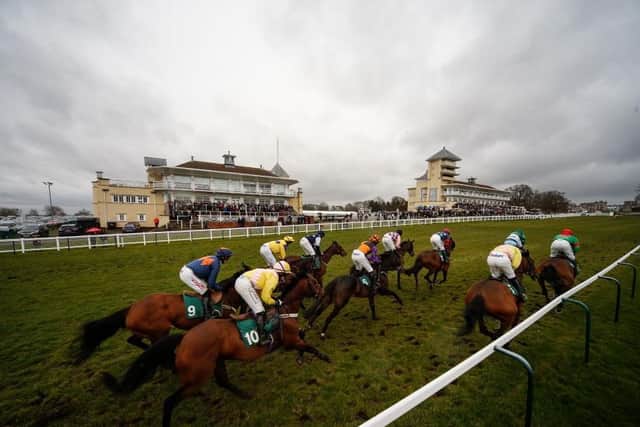 Horse racing at Towcester Racecourse in March 2018. Photo: Getty Images