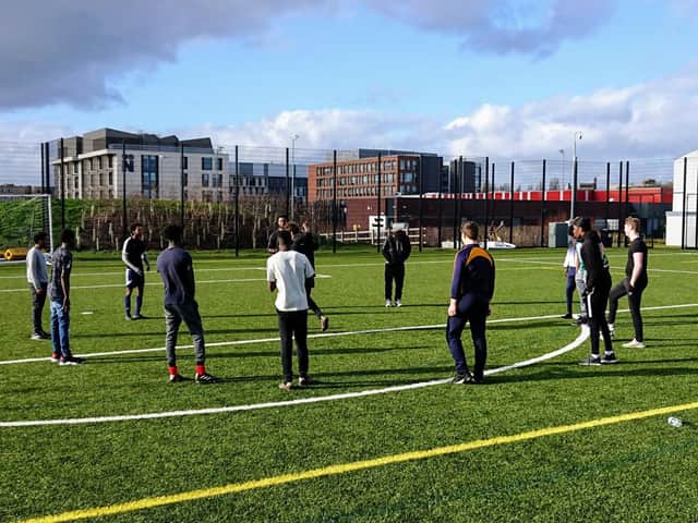 Some of the participants in one of the 'world in motion' sessions at the University of Northampton's Waterside campus. Photo: Northamptonshire Sport