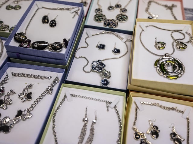Vicky is also collecting jewellery to hire out. Pictures by Kirsty Edmonds