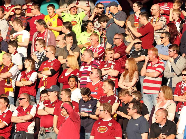The Cobblers fans were able to enjoy the early evening sunshine