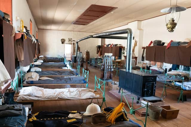 A bunkhouse at Fort Davis, home to the Buffalo Soldiers