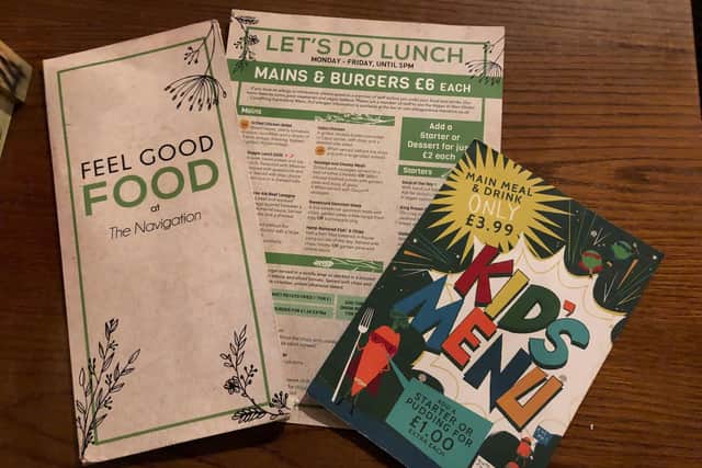 The menu was extensive.