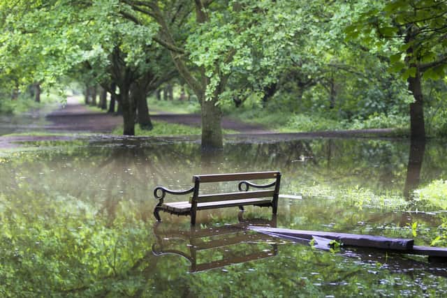 Flooding at Delapre Abbey in 2018. Photo: Kirsty Edmonds.
