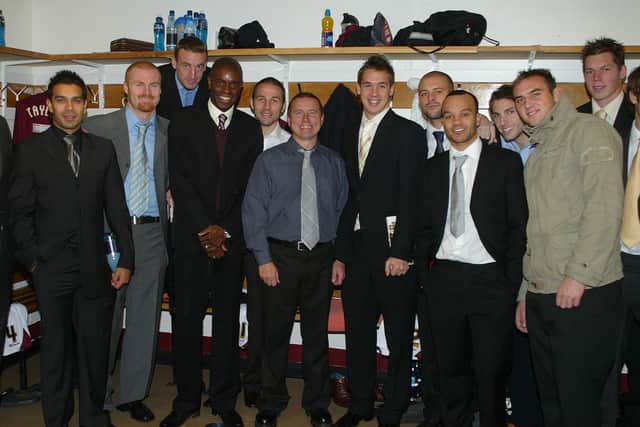 Lee Geary (centre) gets to meet some of his Cobblers heroes