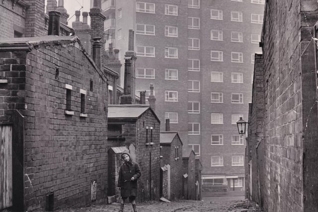 A picture that hammers home the story. The flats of Carlton Towers and the cobbles and chimneys of Back Well Close Terrace.