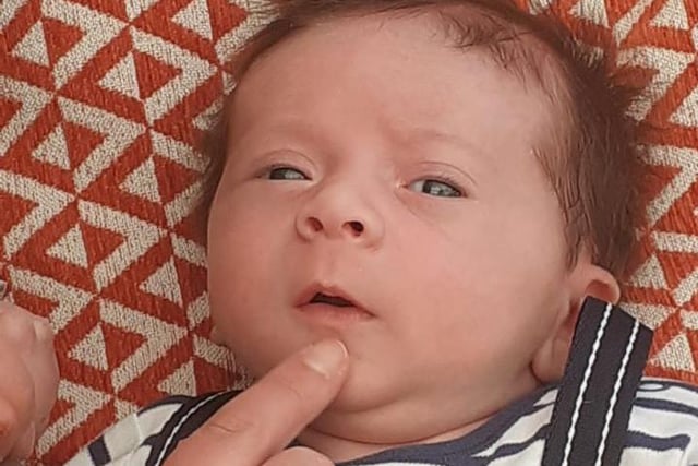 Sophie said: "Baby Jaxon. Born 13.04.2020 in lockdown. Also born on his Grandads and big cousins birthday."