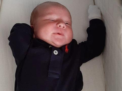 Evija said: "Harrison Jeffrey Barrett, 2 weeks old born on 8th of May in Leeds General Infirmary."