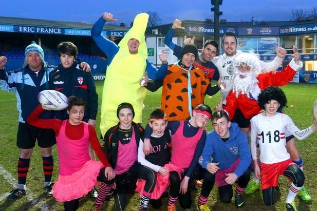 A fancy dress touch rugby league tournament for Comic Relief at the Wakefield Wildcats stadium in 2013