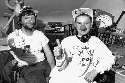 Red Nose Day at Radio Aketon in 1989 - Graeme Harvey and Colin Dobson