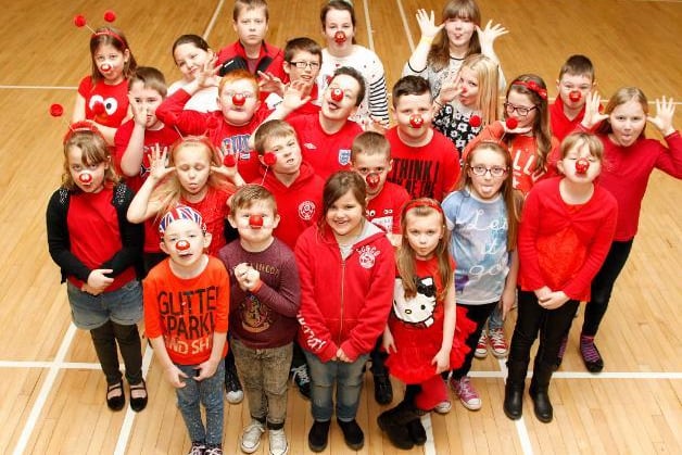 Normanton Junior School on red nose day in 2015