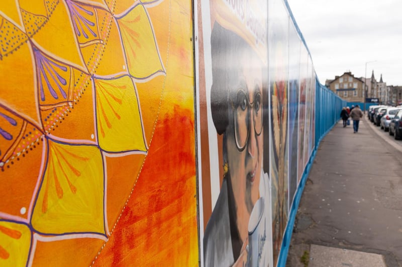 The colourful artwork aims to brighten up the empty site.