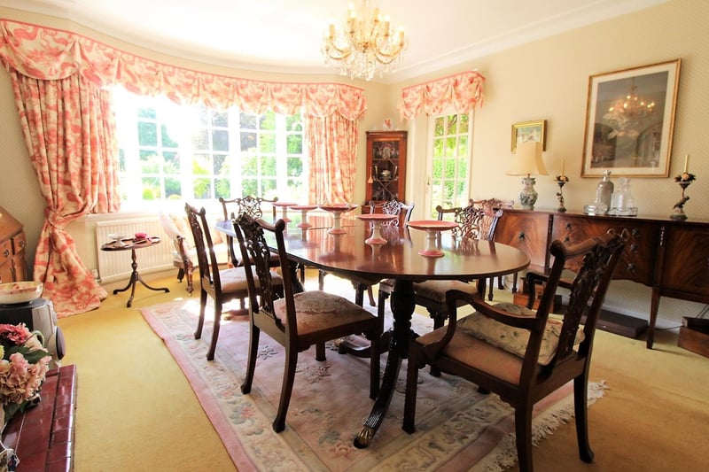 The formal dining room offers a fabulous space to entertain