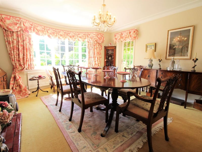 The formal dining room offers a fabulous space to entertain