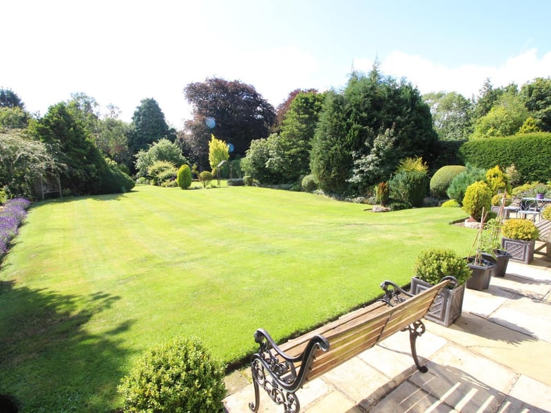 The well-manicured gardens