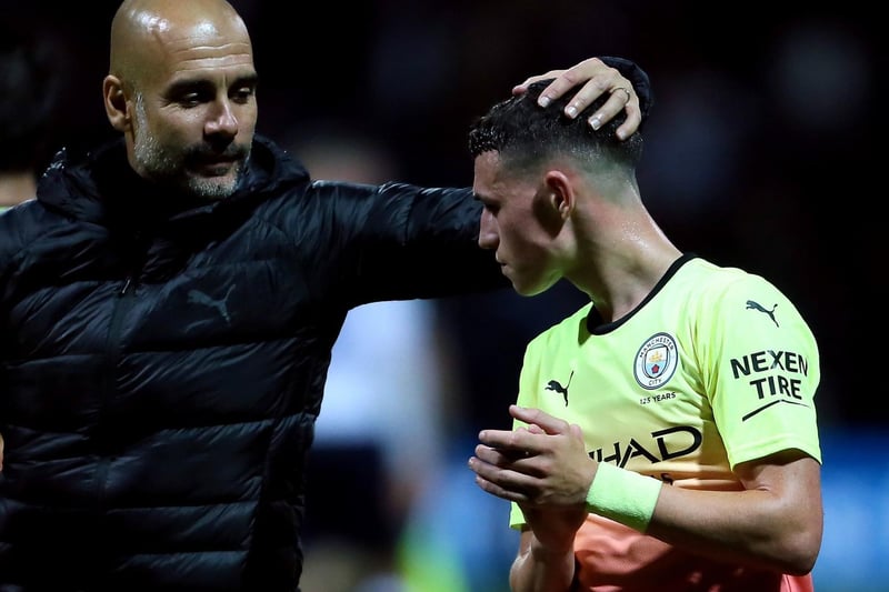 Phil Foden was in a strong Manchester City side which turned in the brightest of away kits to play PNE at Deepdale in the Carabao Cup in 2019.