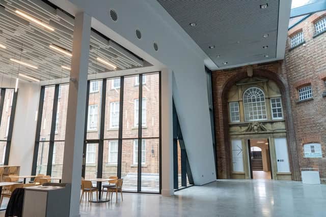 Inside the atrium extension.