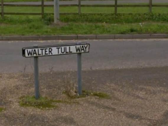 A fire broke out in a bin out Walter Tull Way after a disposable barbecue was thrown away.