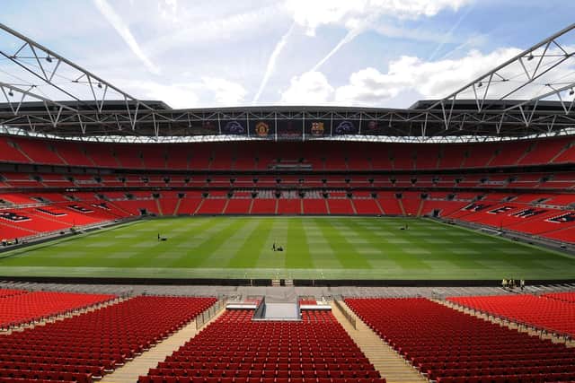 Cobblers will take on Exeter City at a near-deserted Wembley Stadium on Monday night