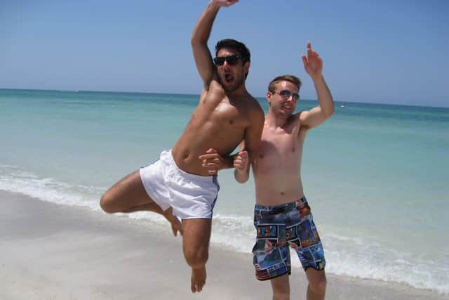 James KouzarisandJames Cooper pictured together on holiday.