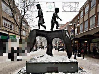 The statue at the centre of the appeal used to be based outside The Grosvenor Centre. Picture: Chronicle & Echo copyright.