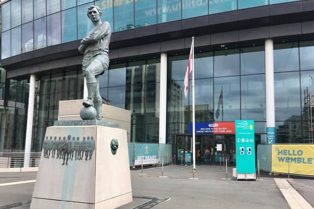 There was nobody crowding around the Bobby Moore statue