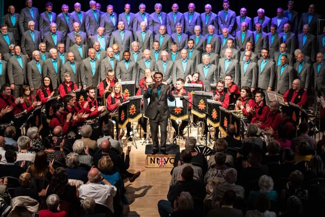 Northampton Male Voice Choir perform to a sell-out crowd at the Last Night of the Proms concert with the GUS Band at Northampton Girls High School in September