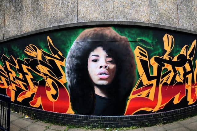The FFSYTHO mural outside the Grosvenor Centre. Photo: Northampton Borough Council