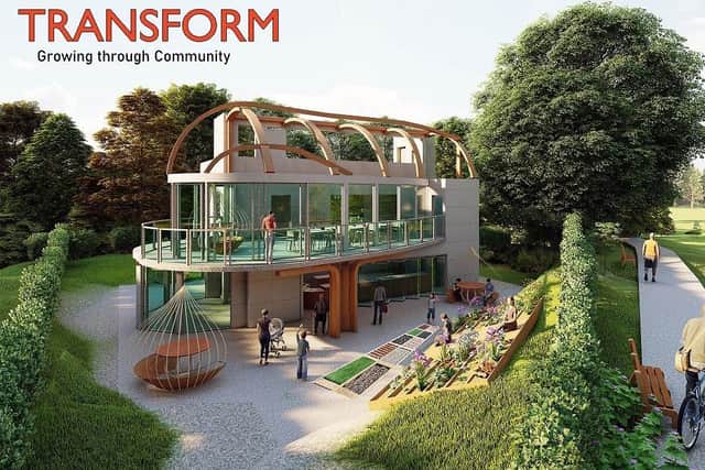 Almas' design would replace the former armoury into a community kitchen and eco-centre.