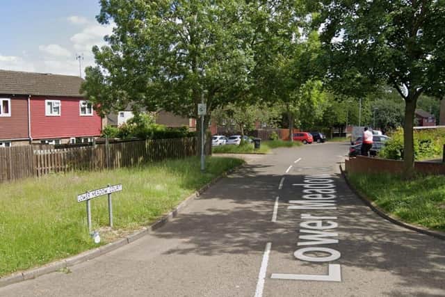 The victim was attacked in Lower Meadow Court around 12.30am on Thursday morning