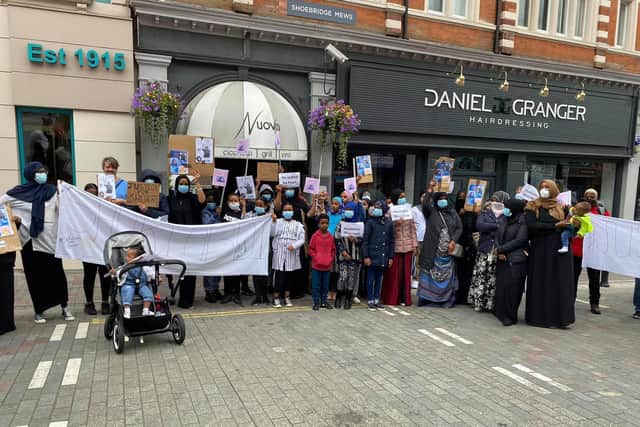 Protestors support the #JusticeforShukri campaign in Northampton. Photo: Muna Cali