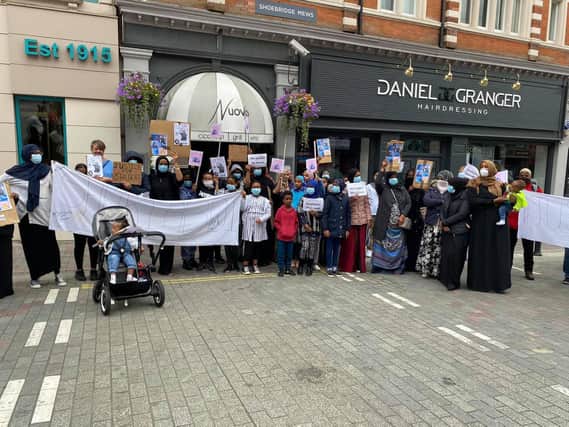 Protestors support the #JusticeforShukri campaign in Northampton. Photo: Muna Cali