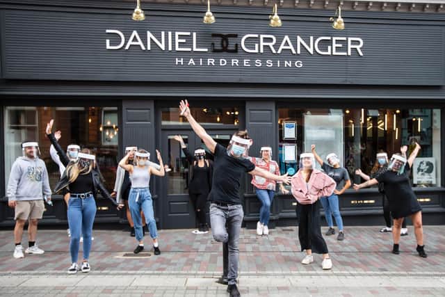 Daniel Granger Hairdressing staff pictured outside the Abington Street salon on their training day.