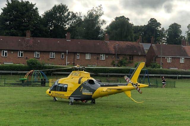 The air ambulance was also called to the scene.