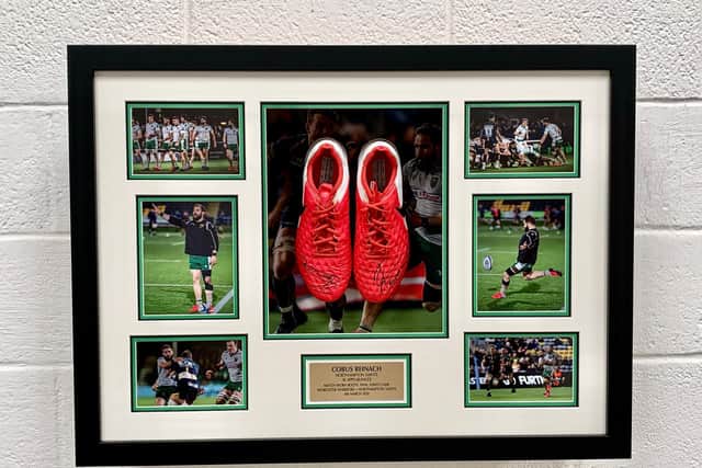 Cobus Reinach's boots are available as part of the silent auction