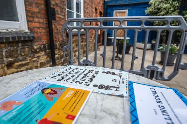 Social distancing measures have been put in place throughout the building. Photo: Kirsty Edmonds.