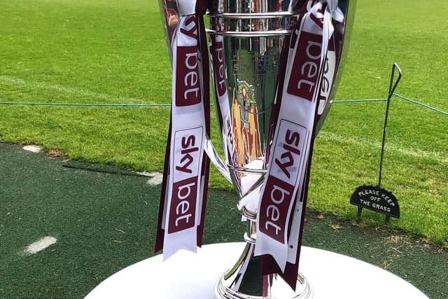 The League Two play-off trophy.