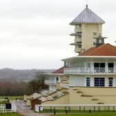 The grandstand at Towcester Racecourse